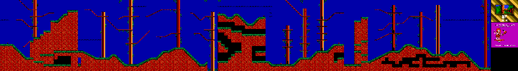 Thumbnail for a map of Freaky Forest Level 2 (Unmarked) for the NES game Big Nose Freaks Out.