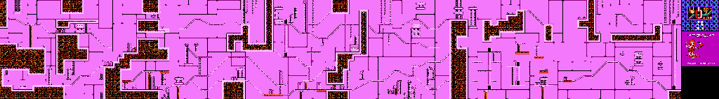 Thumbnail for a map of Funky Factory Level 9 (Unmarked) for the NES game Big Nose Freaks Out.