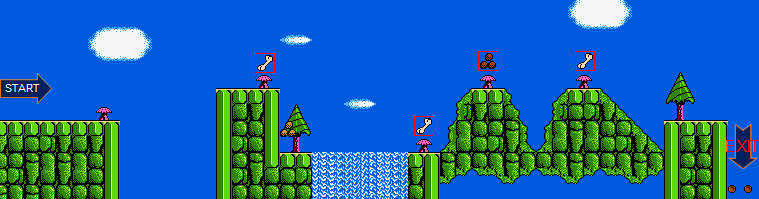 Thumbnail for a map of Murder Mountain Level 17: Hidden Level 2 for the NES game Big Nose Freaks Out.