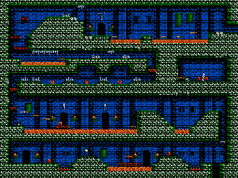 Thumbnail for a map of Scene 2: Trapped In Castle Dracula Daytime for the NES game Bram Stoker's Dracula.