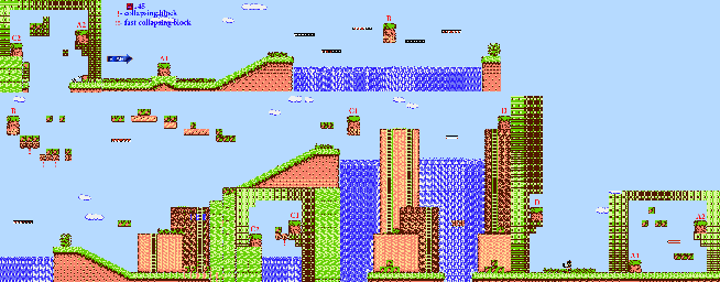 Thumbnail for a map of Stage 1 Round 4 for the NES game The Bugs Bunny Birthday Blowout.