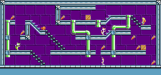 Thumbnail for a map of Stage 14 for the NES game The Bugs Bunny Crazy Castle.