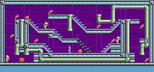Thumbnail for a map of Stage 15 for the NES game The Bugs Bunny Crazy Castle.