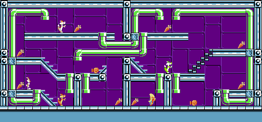 Thumbnail for a map of Stage 19 for the NES game The Bugs Bunny Crazy Castle.
