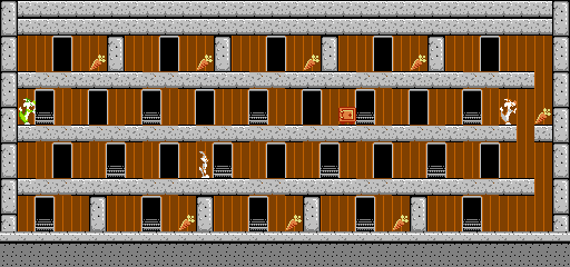 Thumbnail for a map of Stage 21 for the NES game The Bugs Bunny Crazy Castle.