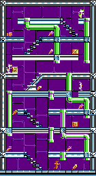 Thumbnail for a map of Stage 22 for the NES game The Bugs Bunny Crazy Castle.