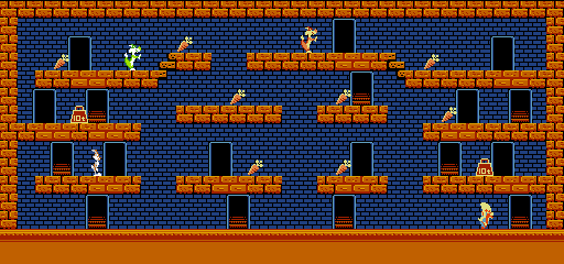 Thumbnail for a map of Stage 27 for the NES game The Bugs Bunny Crazy Castle.