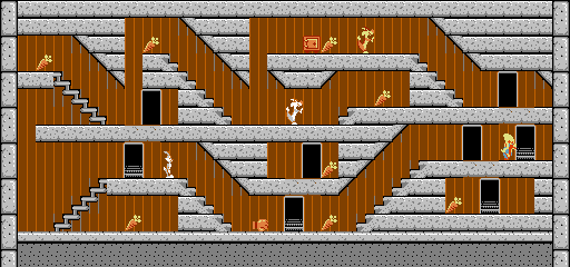 Thumbnail for a map of Stage 32 for the NES game The Bugs Bunny Crazy Castle.