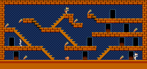 Thumbnail for a map of Stage 37 for the NES game The Bugs Bunny Crazy Castle.