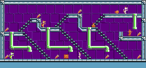 Thumbnail for a map of Stage 42 for the NES game The Bugs Bunny Crazy Castle.