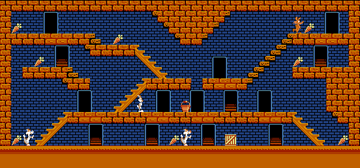 Thumbnail for a map of Stage 44 for the NES game The Bugs Bunny Crazy Castle.