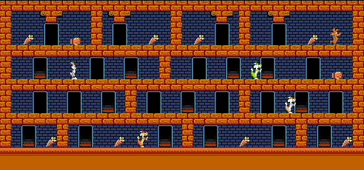 Thumbnail for a map of Stage 52 for the NES game The Bugs Bunny Crazy Castle.