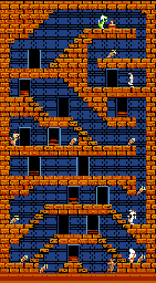 Thumbnail for a map of Stage S2 for the NES game The Bugs Bunny Crazy Castle.
