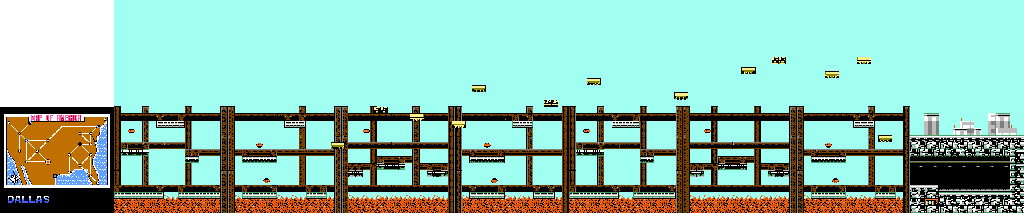 Thumbnail for a map of Dallas for the NES game Captain America And The Avengers.