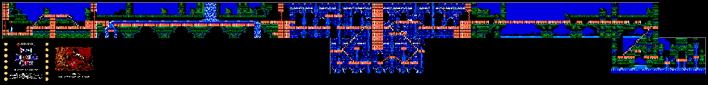 Thumbnail for a map of Level 6a: The Causeway Of Chaos (Unmarked) for the NES game Castlevania III: Dracula's Curse.