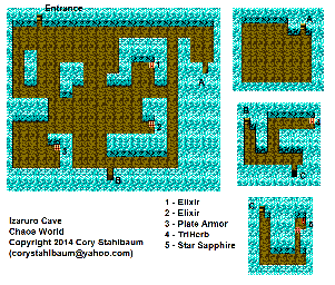 Thumbnail for a map of Izaruro Cave for the NES game Chaos World.