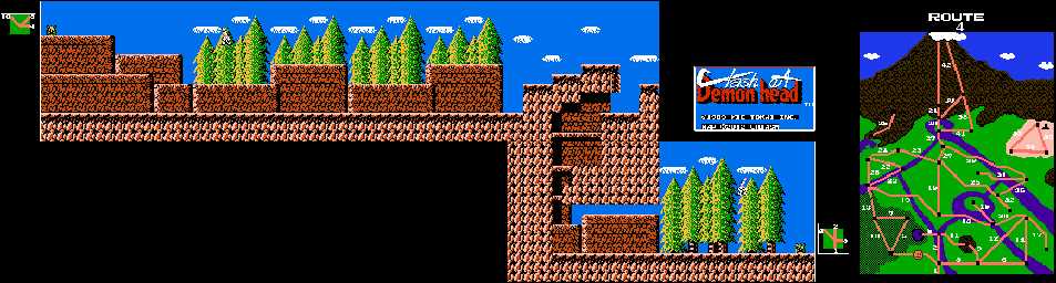 Thumbnail for a map of Route 04 for the NES game Clash At Demonhead.