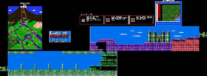 Thumbnail for a map of Route 16 for the NES game Clash At Demonhead.