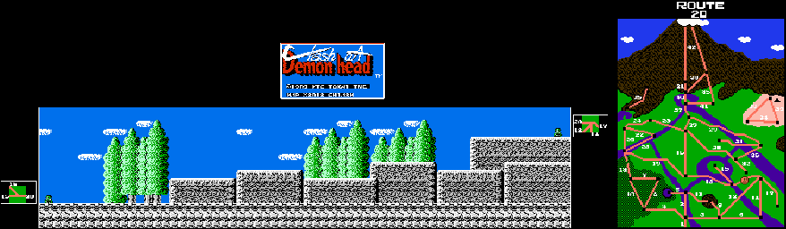 Thumbnail for a map of Route 20 for the NES game Clash At Demonhead.