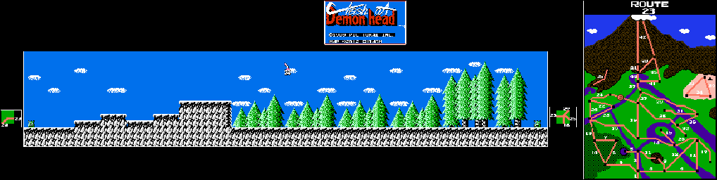 Thumbnail for a map of Route 23 for the NES game Clash At Demonhead.