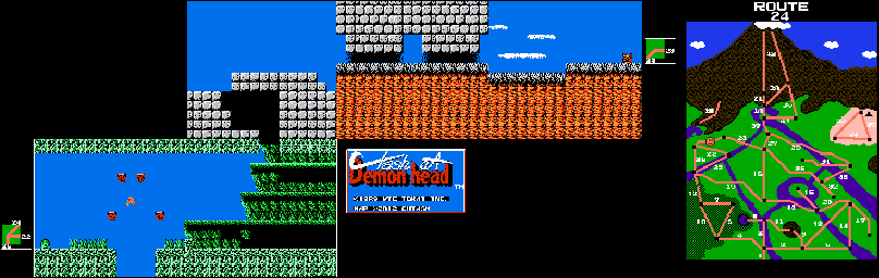 Thumbnail for a map of Route 24 for the NES game Clash At Demonhead.