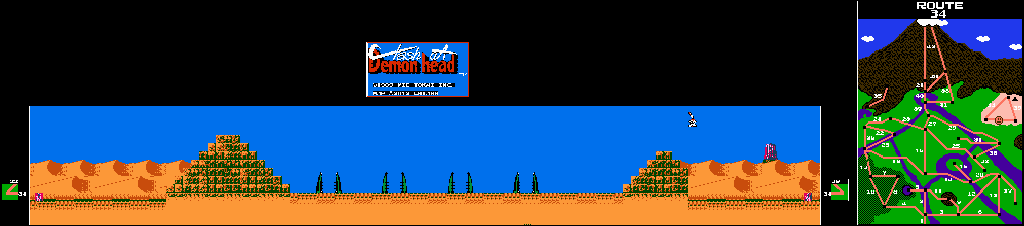 Thumbnail for a map of Route 34 for the NES game Clash At Demonhead.