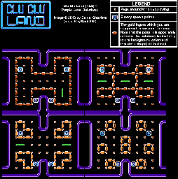 Thumbnail for a map of Purple Levels for the NES game Clu Clu Land.