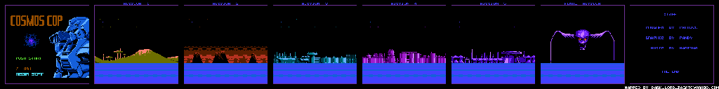 Thumbnail for a map of Missions for the NES game Cosmos Cop.