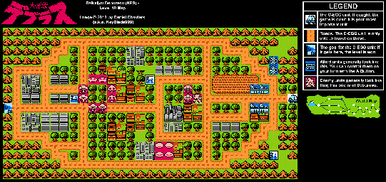 Thumbnail for a map of Level 10 for the NES game Daikaijyu Deburasu.