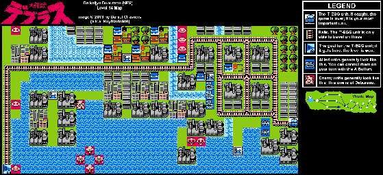 Thumbnail for a map of Level 14 for the NES game Daikaijyu Deburasu.