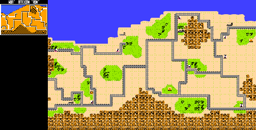 Thumbnail for a map of North African Front for the NES game Desert Commander.