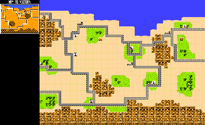 Thumbnail for a map of Way To Victory for the NES game Desert Commander.