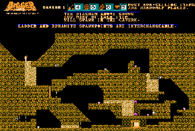 Thumbnail for a map of Cavern 1 for the NES game Digger: The Legend Of The Lost City - Starring Digger T. Rock.