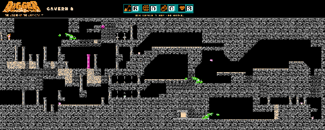 Thumbnail for a map of Cavern 8 for the NES game Digger: The Legend Of The Lost City - Starring Digger T. Rock.