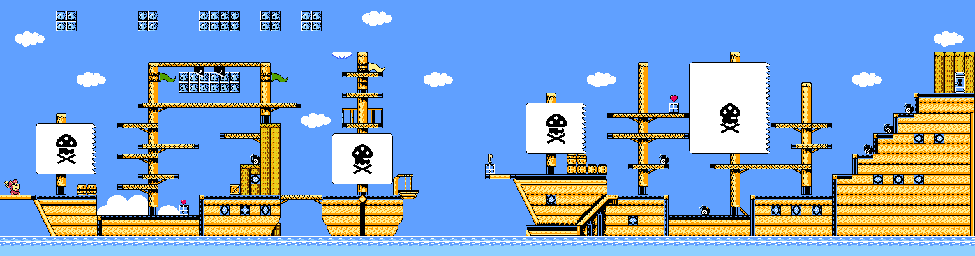 Thumbnail for a map of 2-3: Pirate Ship for the NES game Don Doko Don 2.