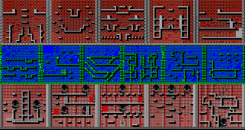 Thumbnail for a map of World 5 for the NES game Don Doko Don.