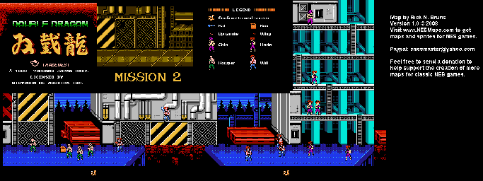 Thumbnail for a map of Mode A Mission 2 for the NES game Double Dragon.