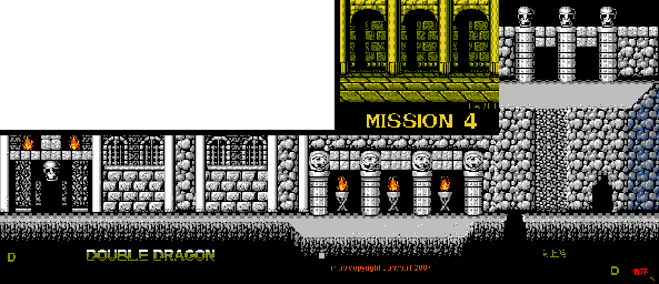 Thumbnail for a map of Mode A Mission 4-1 (Unmarked) for the NES game Double Dragon.