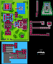 Thumbnail for a map of Main World Castle Of Baramos for the NES game Dragon Warrior III.