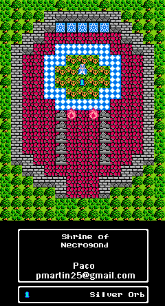 Thumbnail for a map of Main World Shrine Of Necrogond for the NES game Dragon Warrior III.