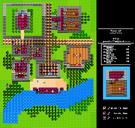 Thumbnail for a map of Main World Town Of Baharata for the NES game Dragon Warrior III.
