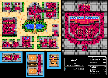 Thumbnail for a map of Chapter 4: The Sisters Of Monbaraba Town Of Monbaraba for the NES game Dragon Warrior IV.