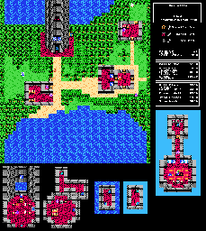 Thumbnail for a map of Chapter 5: The Chosen Ones Rosaville for the NES game Dragon Warrior IV.