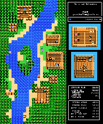 Thumbnail for a map of Chapter 5: The Chosen Ones Town Of Riverton for the NES game Dragon Warrior IV.
