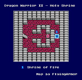 Thumbnail for a map of Holy Shrine for the NES game Dragon Warrior: Part 2.