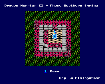 Thumbnail for a map of Rhone Southern Shrine for the NES game Dragon Warrior: Part 2.