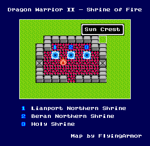 Thumbnail for a map of Shrine Of Fire for the NES game Dragon Warrior: Part 2.