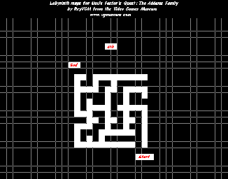 Thumbnail for a map of Labyrinth 6 for the NES game Fester's Quest.