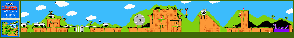 Thumbnail for a map of Stage 1: Bedrock for the NES game The Flintstones: The Rescue Of Dino & Hoppy.