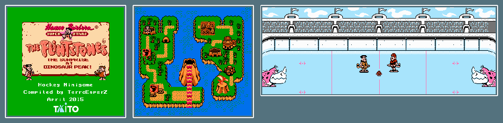 Thumbnail for a map of Hockey Minigame for the NES game The Flintstones: The Surprise At Dinosaur Peak!.